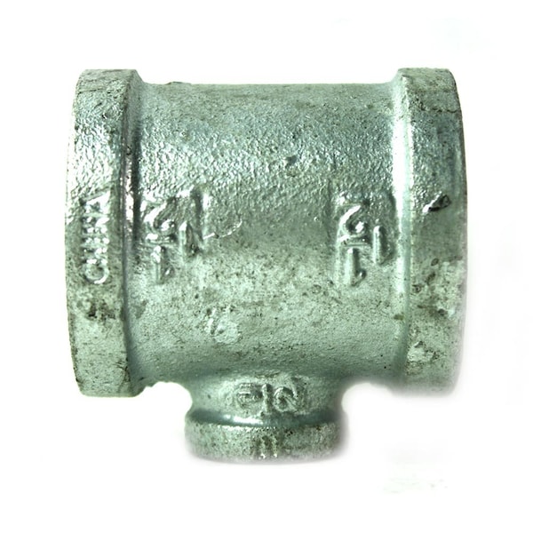Thrifco Plumbing 1-1/2 Inch x 1-1/2 Inch x 1/2 Inch Galvanized Steel Reducer Tee 5217087 - main